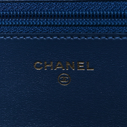 Chanel Denim Quilted Coco Wallet On Chain WOC Blue 7 of 13