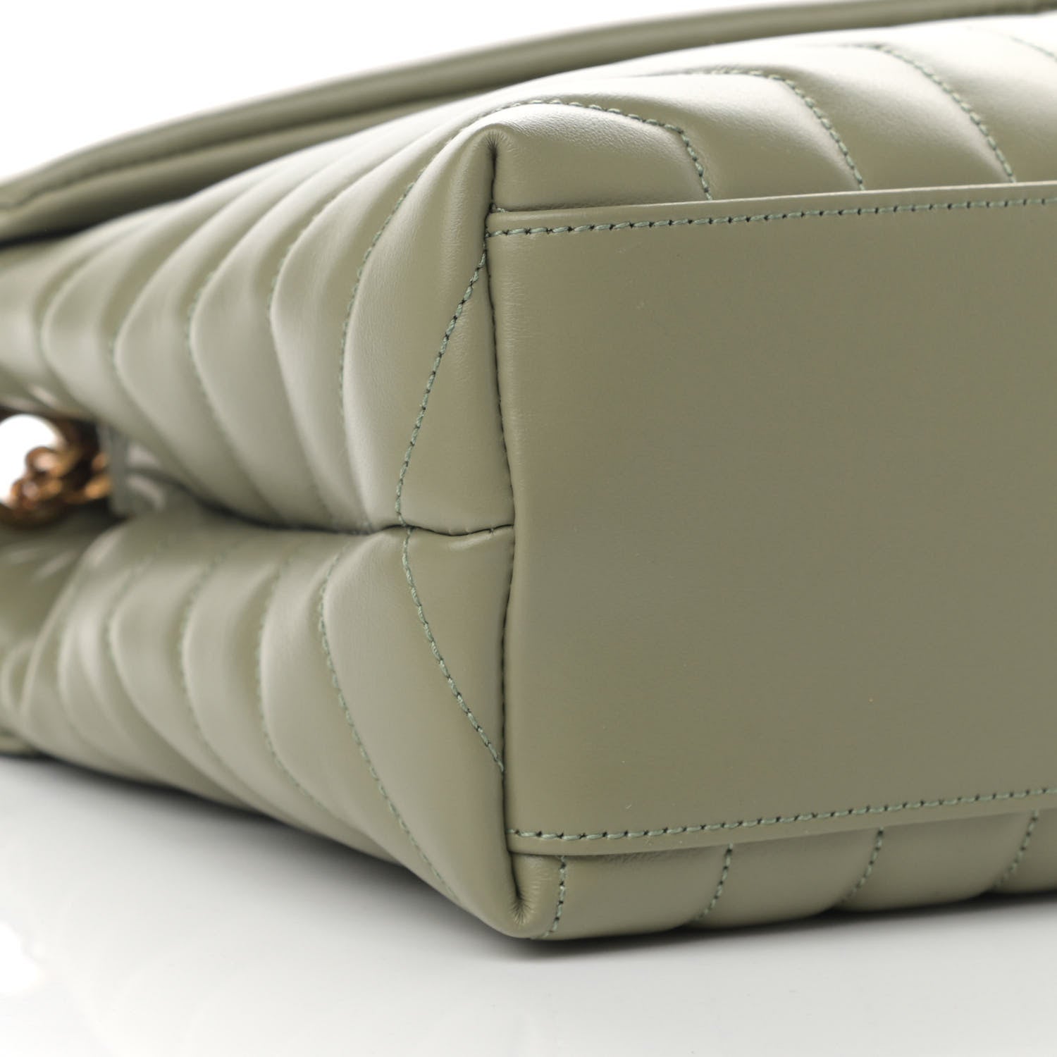 Saint Laurent Calfskin Y Quilted Monogram Medium Loulou Chain Satchel Light Sage 8 of 10