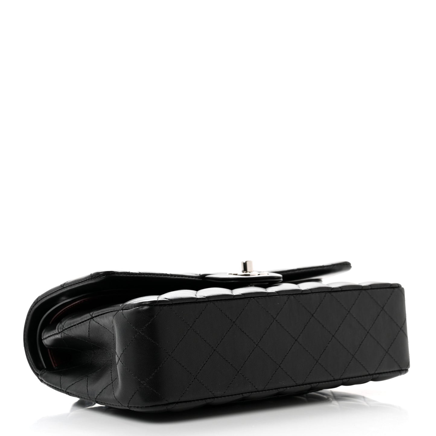 Lambskin Quilted Medium Double Flap Black