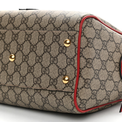 Gucci GG Supreme Monogram Kingsnake Heart Embroidered Small Boston Red 10 of 10