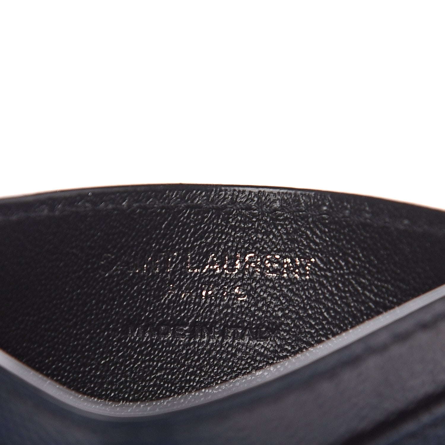 Saint Laurent Grain De Poudre Matelasse Chevron Monogram Credit Card Case Black 5 of 6