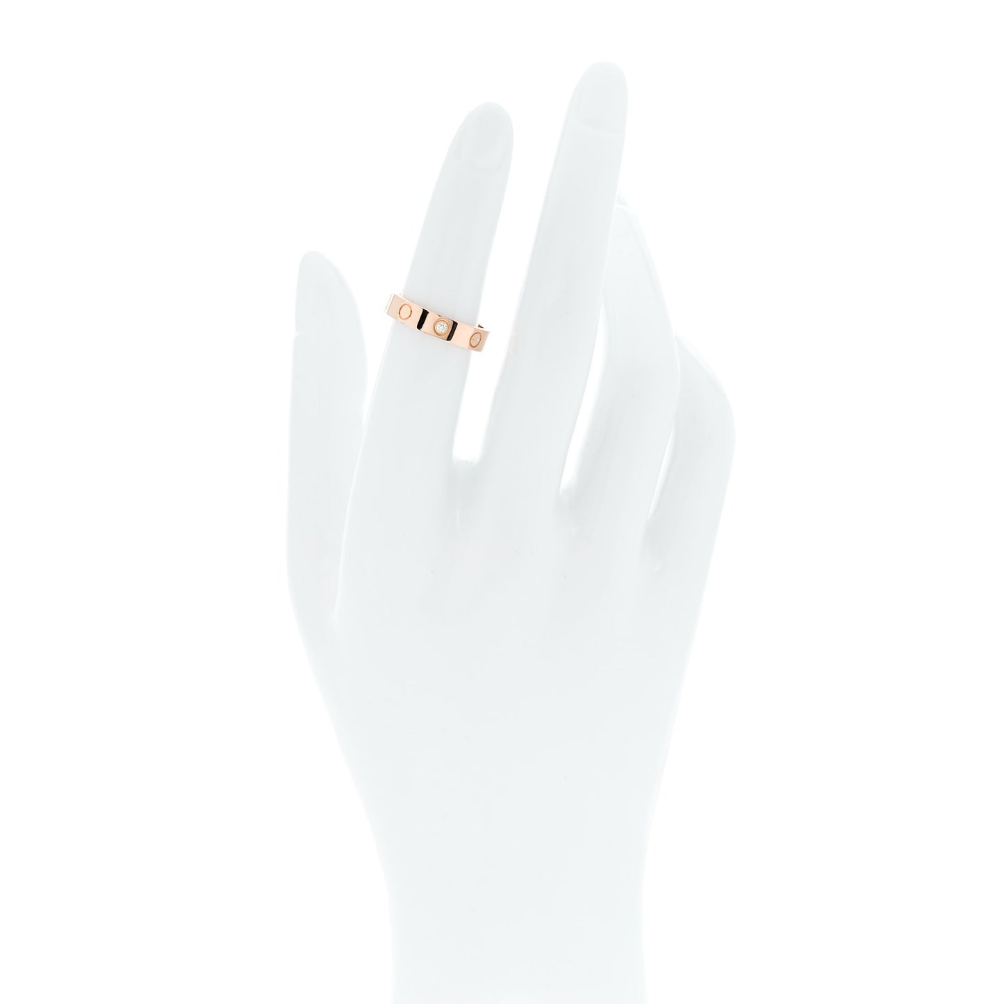 18K Pink Gold Diamond 4mm LOVE Wedding Band Ring 50 5.25