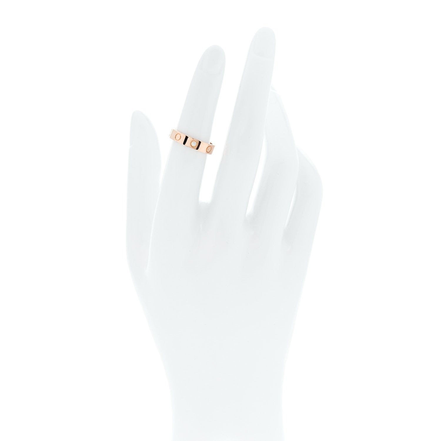 Cartier 18K Pink Gold Diamond 4mm LOVE Wedding Band Ring 50 5.25 2 of 5