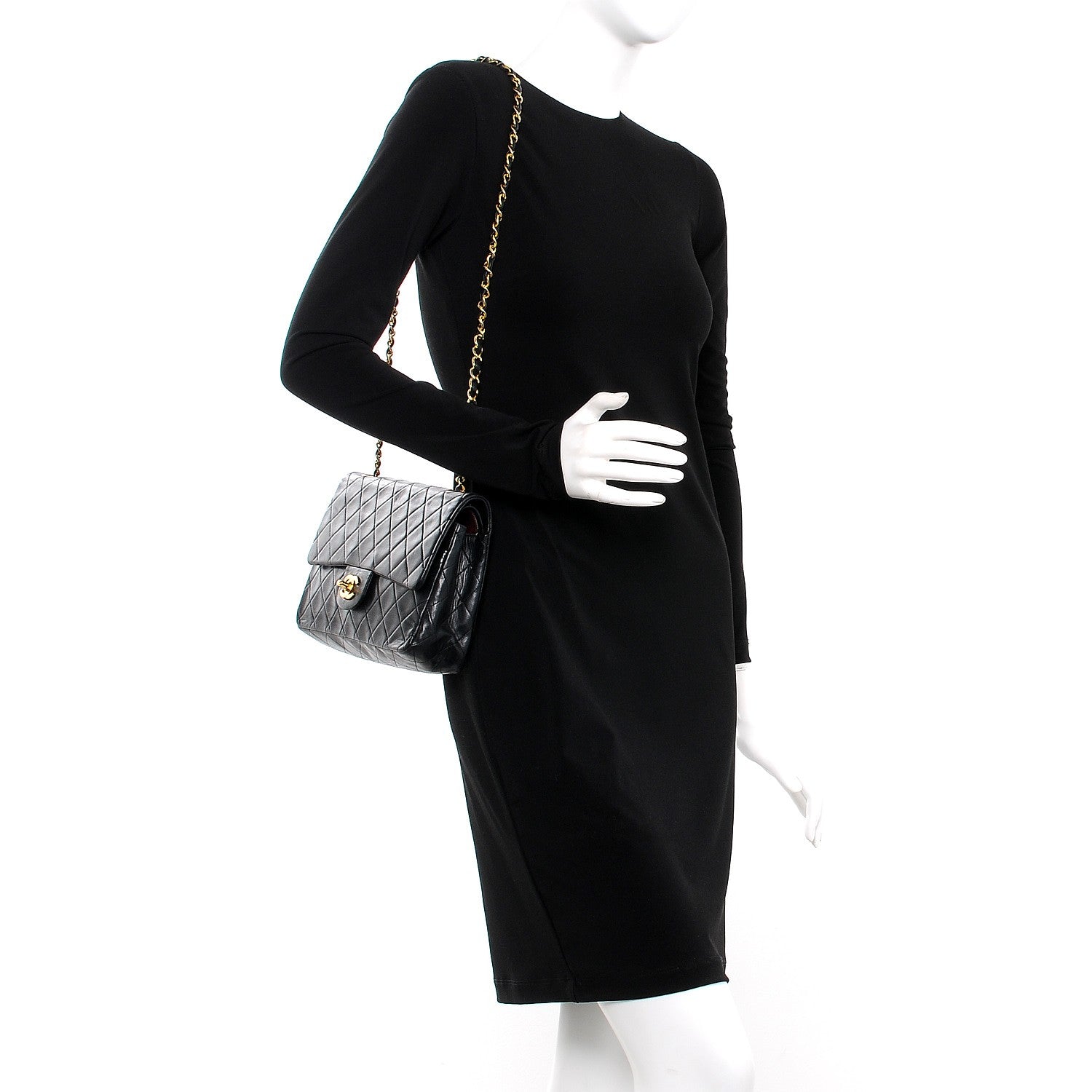 Chanel Lambskin Quilted Medium Double Flap Black 2 of 11