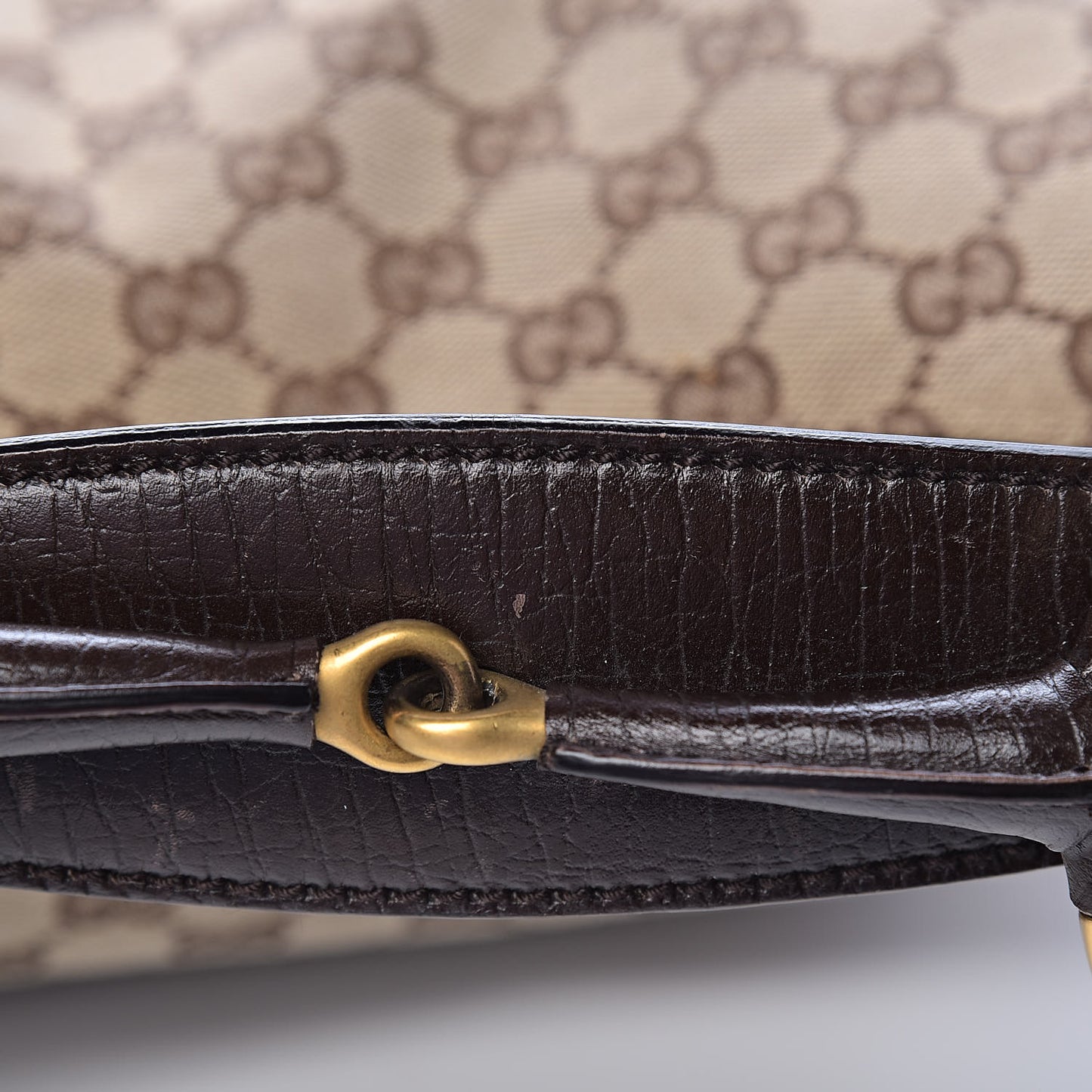 Monogram Medium Horsebit Chain Hobo Dark Brown