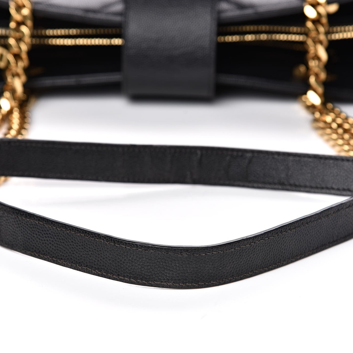 Grain De Poudre Matelasse Chevron Monogram Shopping Bag Black