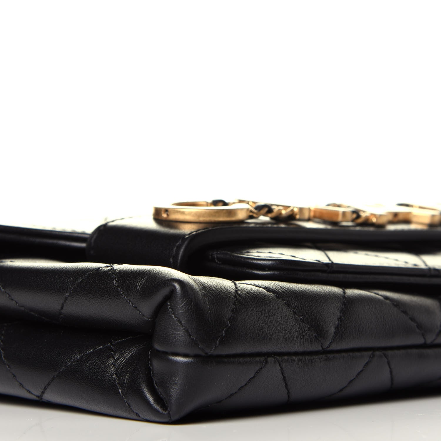 Chanel Calfskin Quilted Enchained Clutch Black 8 of 10