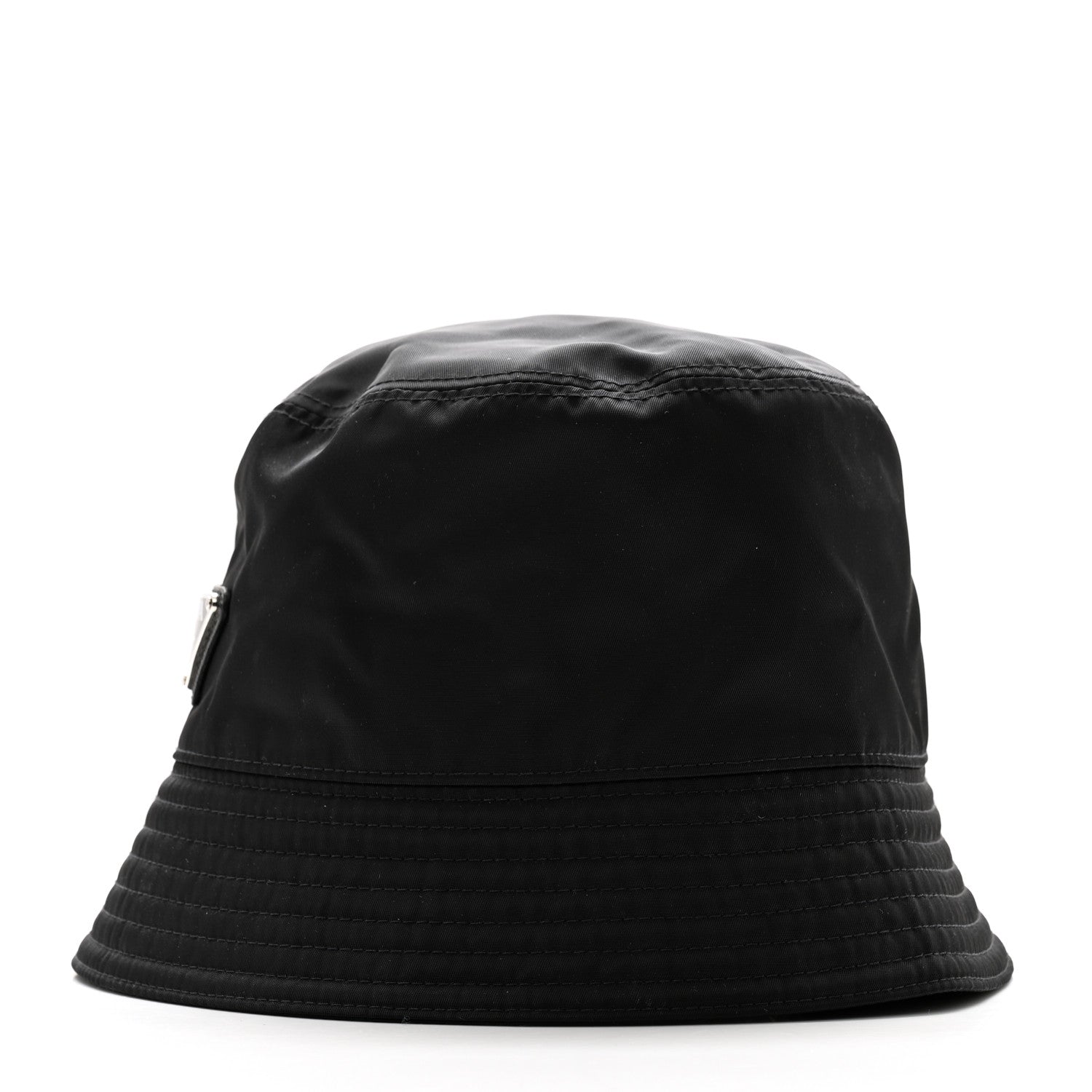 Prada Re-Nylon Metal Triangle Logo Womens Bucket Hat S Black 4 of 9