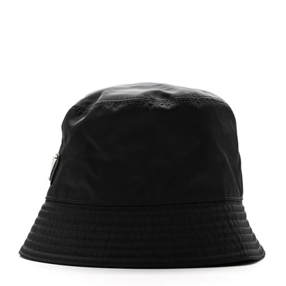 Prada Re-Nylon Metal Triangle Logo Womens Bucket Hat S Black 4 of 9