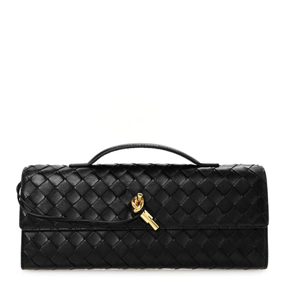 Bottega Veneta Nappa Intrecciato Long Andiamo Top Handle Clutch Black 1 of 6