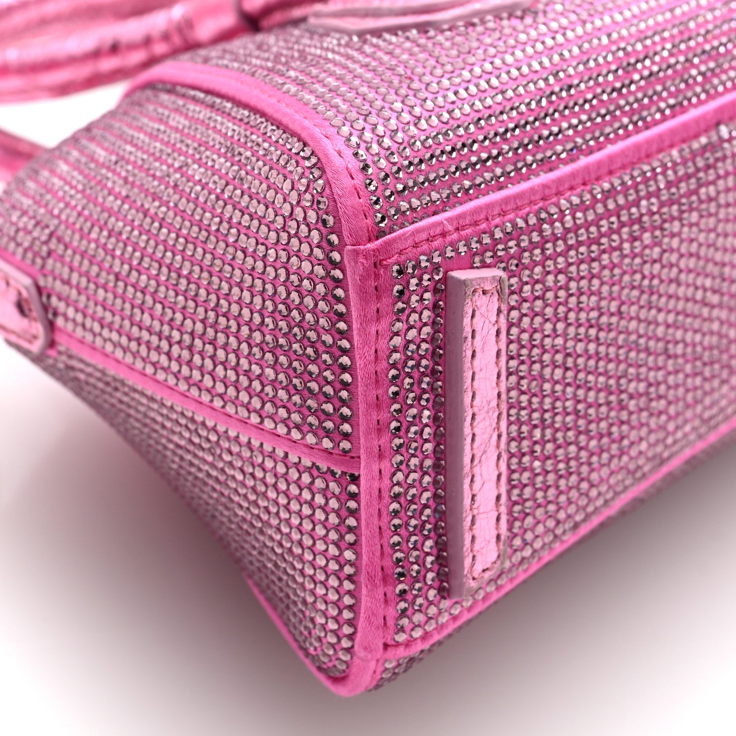Givenchy Lambskin Satin Strass Mini Antigona Stretch Neon Pink 8 of 9