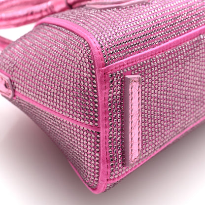 Givenchy Lambskin Satin Strass Mini Antigona Stretch Neon Pink 8 of 9