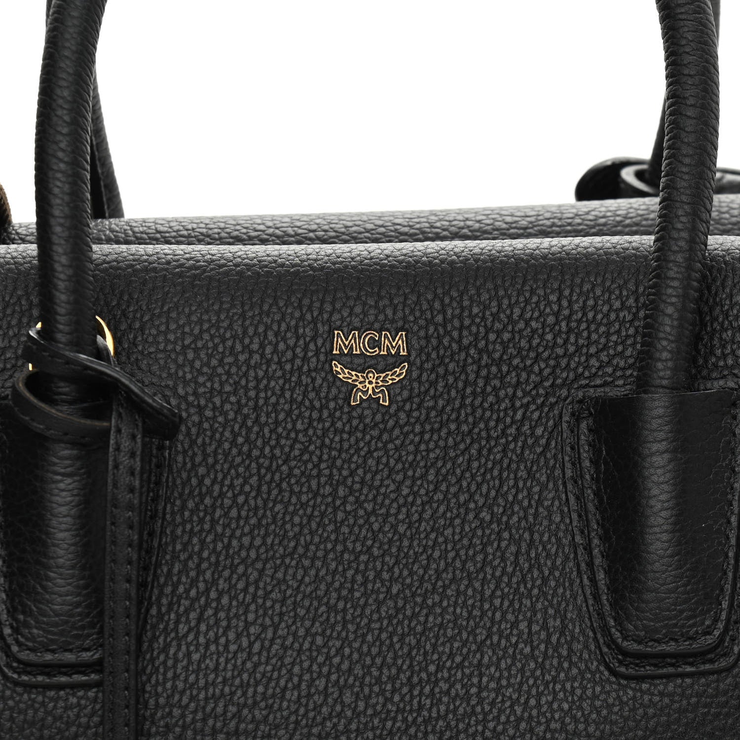 MCM Grained Calfskin Medium Milla Tote Black 9 of 11