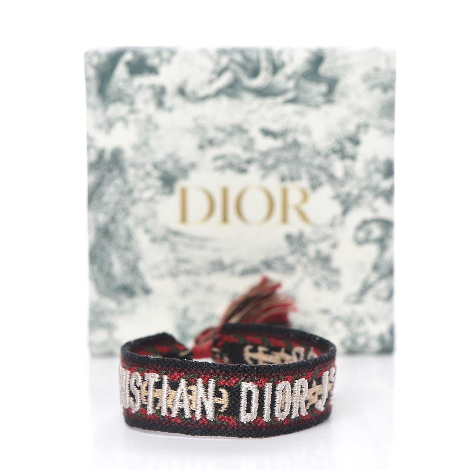 Christian Dior Woven Cotton J'Adior Friendship Bracelet Red Multicolor 4 of 4