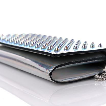 Christian Louboutin Metallic Calfskin Spikes Paloma Clutch Silver 9 of 13