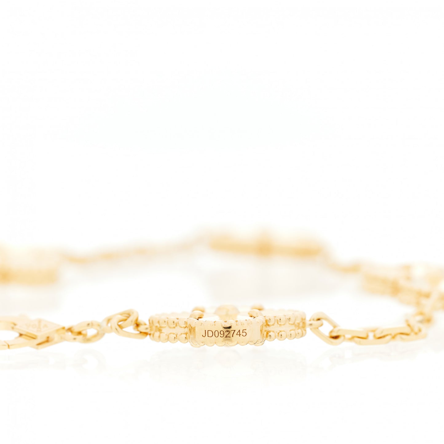 18K Yellow Gold 5 Motifs Guilloche Vintage Alhambra Bracelet