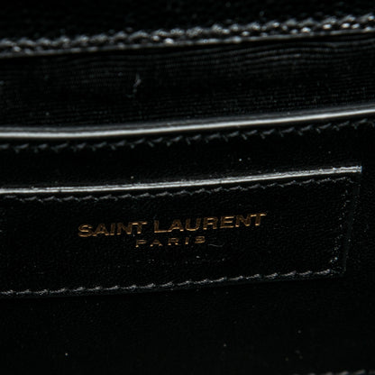 Saint Laurent Grain De Poudre Small Classic Monogram Satchel Black 6 of 8