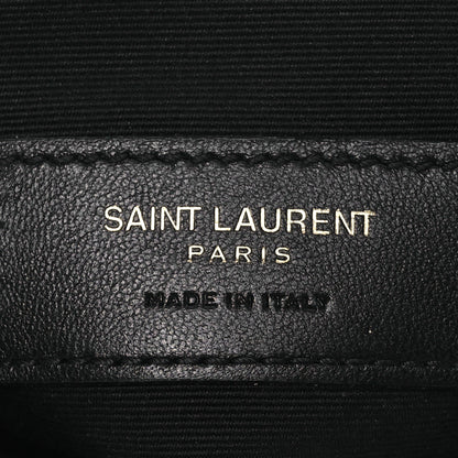 Saint Laurent Grain De Poudre Chevron Monogram Bill Pouch Black 9 of 14
