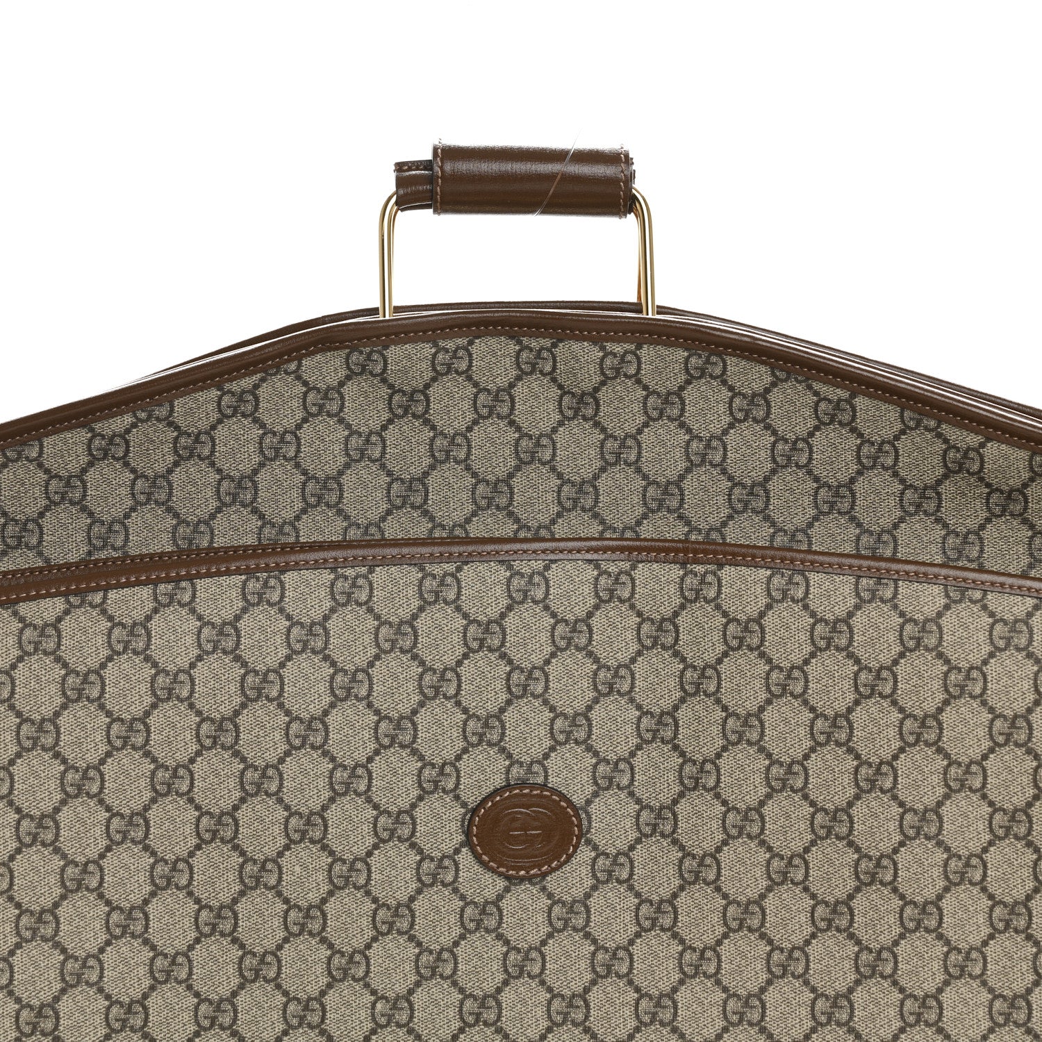 Gucci GG Supreme Monogram Azalea Calfskin Retro Interlocking G Hanger Garment Bag Beige Ebony Brown Sugar 7 of 9