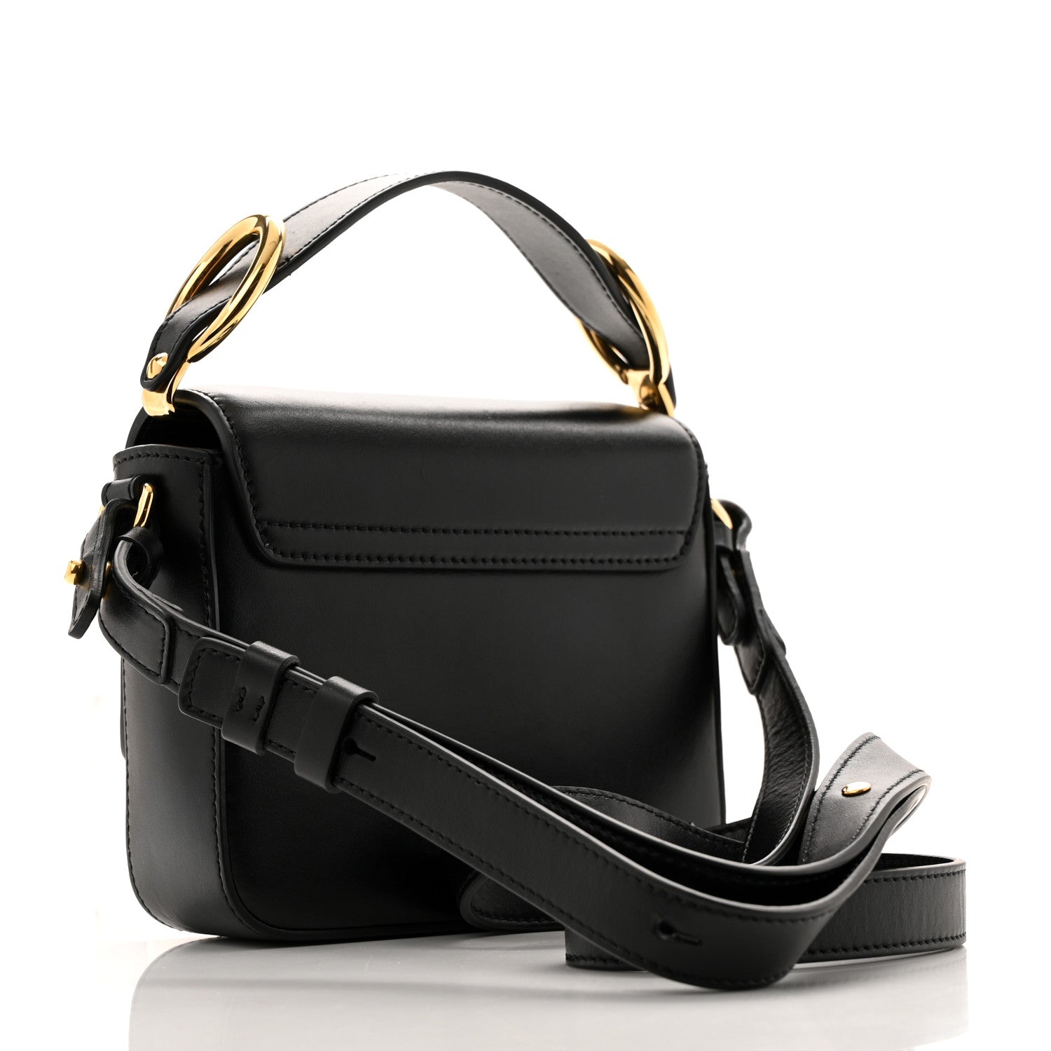 Chloe Shiny Calfskin Suede Mini C Double Carry Black 3 of 11