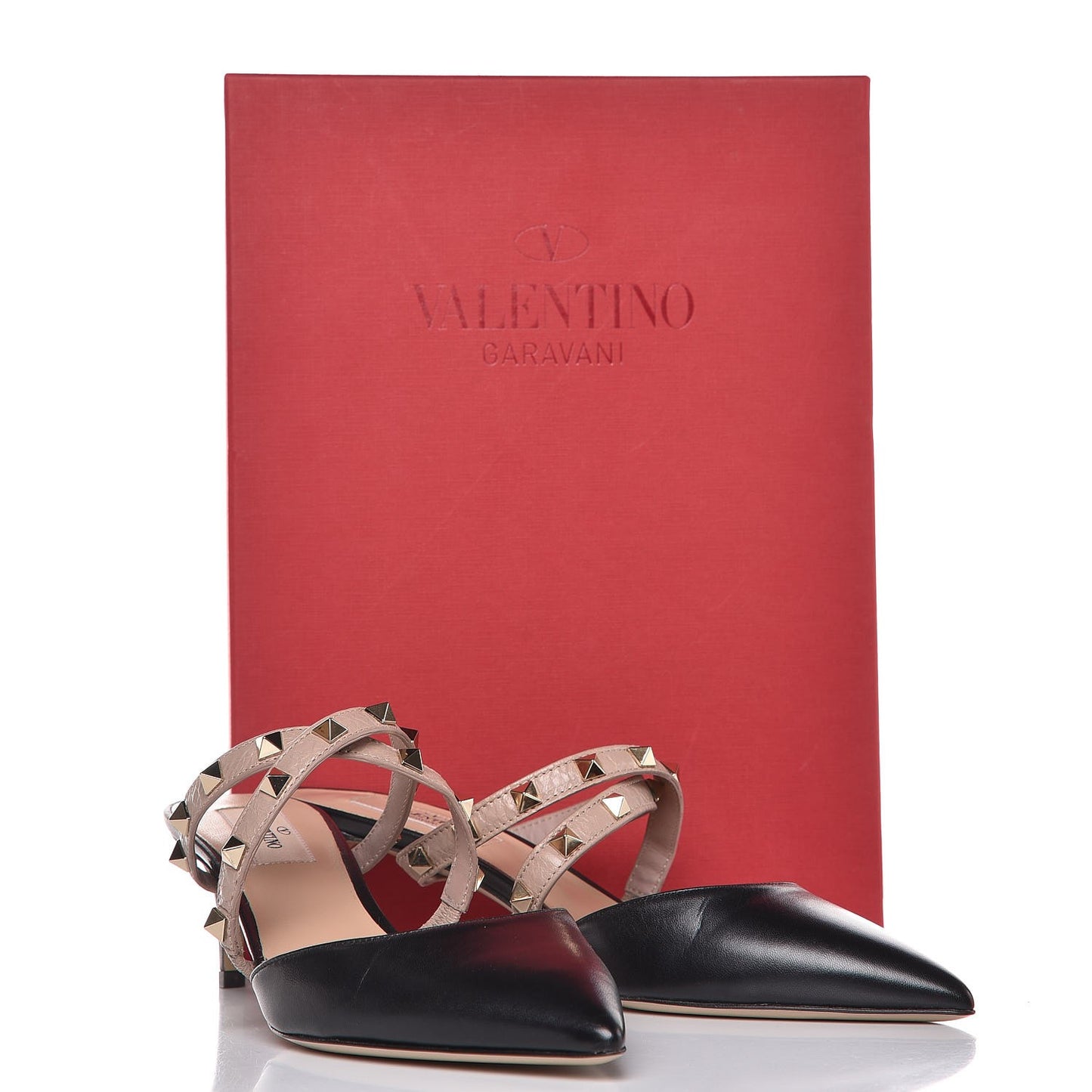 Nappa Rockstud Criss Cross 55mm Mules 37.5 Black Poudre