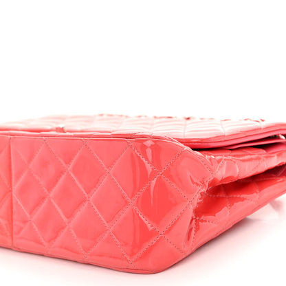 Chanel Patent Quilted Jumbo Double Flap Pink 10 of 12