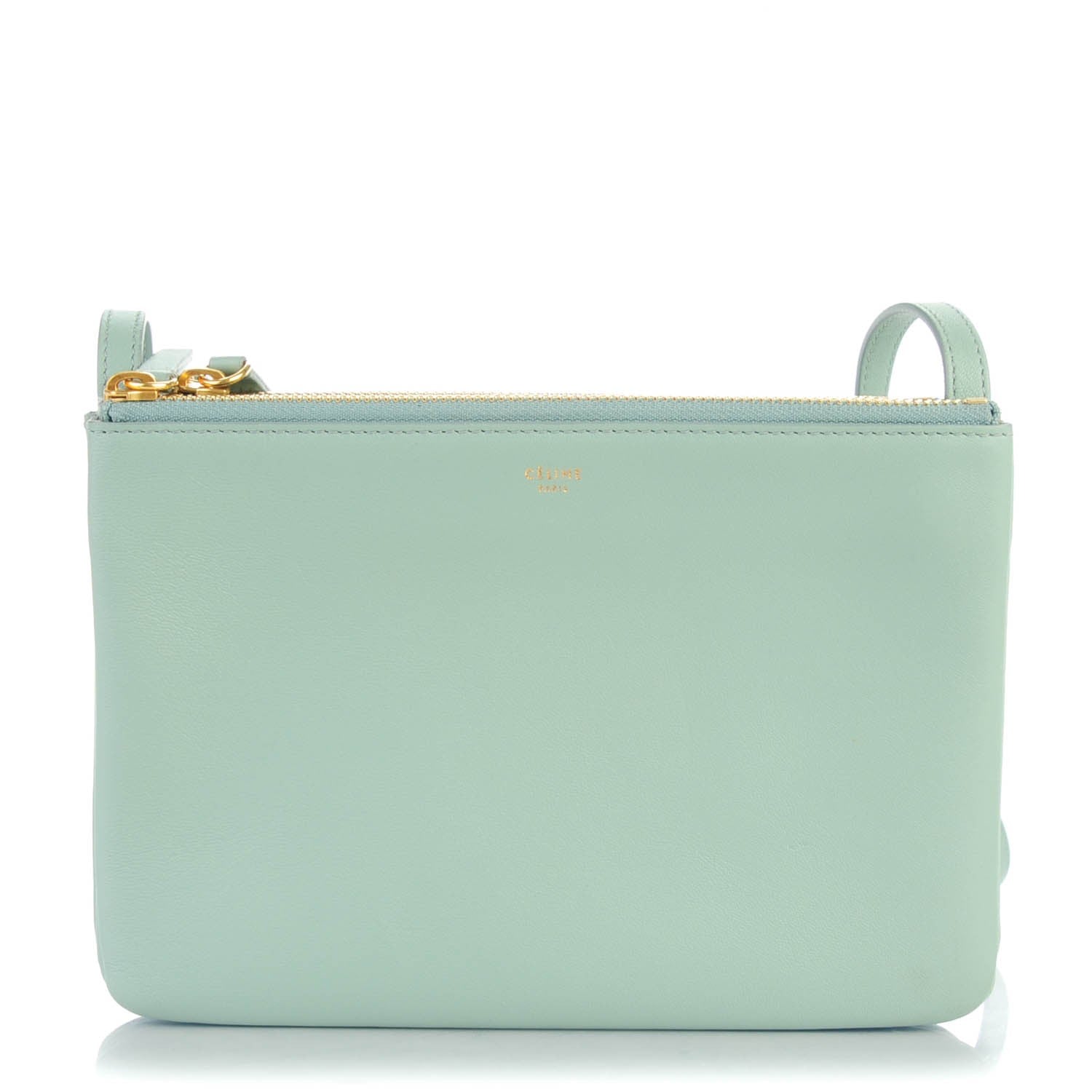 Celine Lambskin Small Trio Crossbody Bag Jade 1 of 7