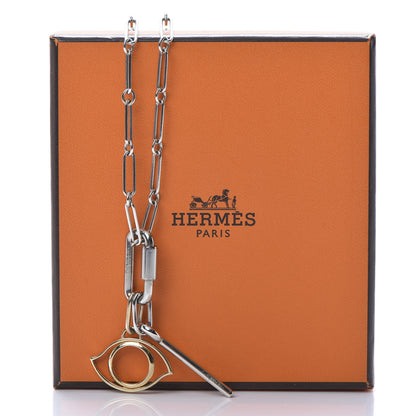 Hermes Palladium Permabrass Curiosite Charm Pendant Necklace 8 of 8