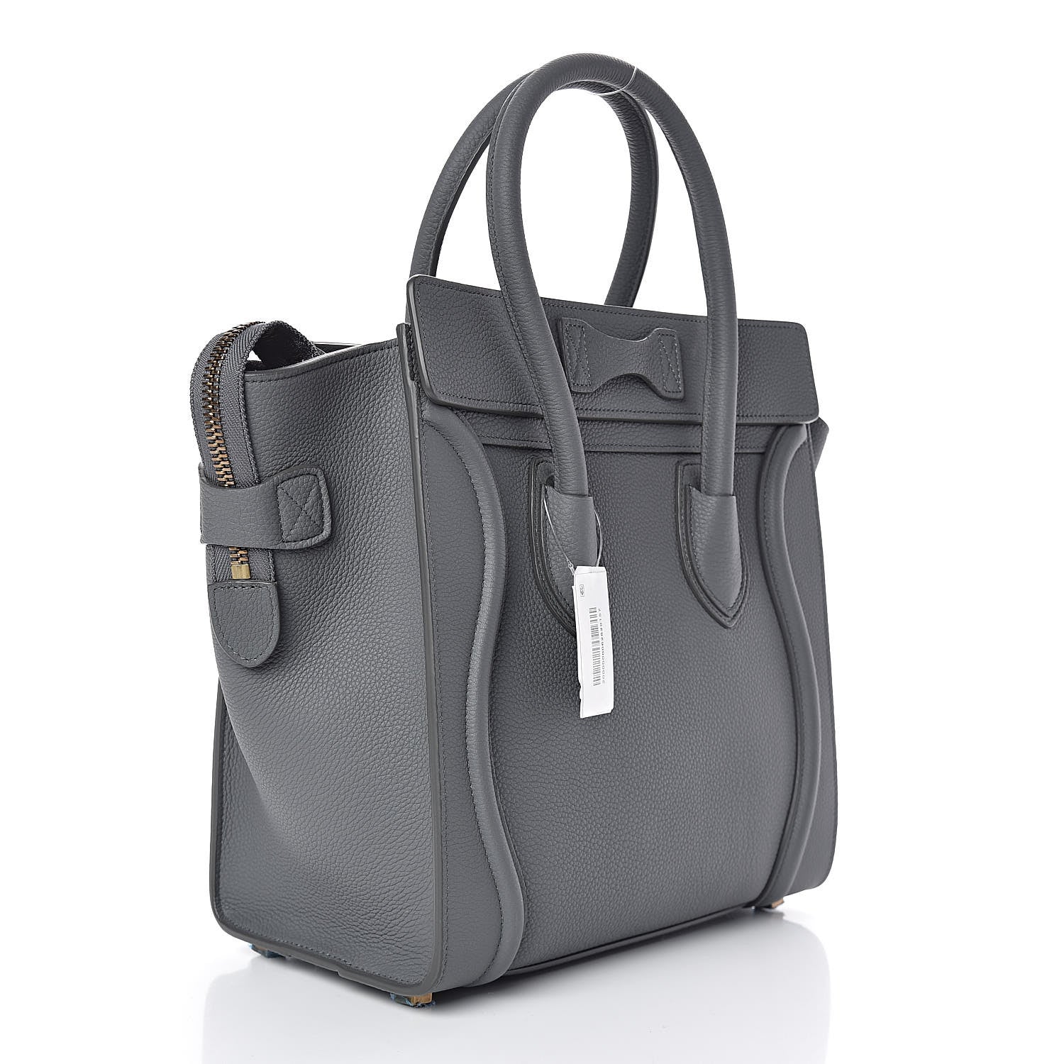 Celine Baby Drummed Calfskin Micro Luggage Kohl 3 of 10