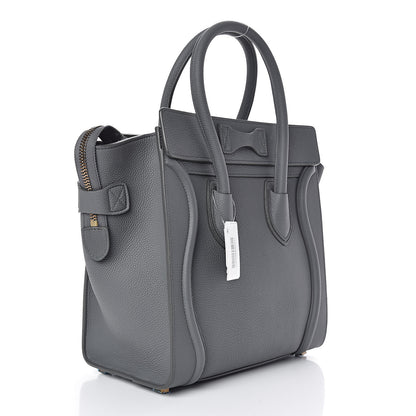 Celine Baby Drummed Calfskin Micro Luggage Kohl 3 of 10