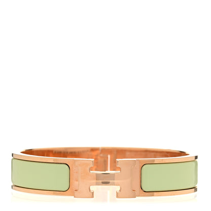 Hermes Enamel Narrow Clic Clac H Bracelet PM Vert Amande 1 of 5