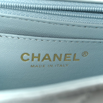 Chanel Lambskin Quilted Mini Top Handle Rectangular Flap Light Blue 6 of 12