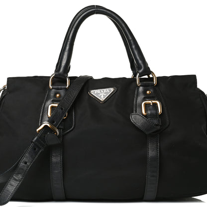 Prada Tessuto Nylon City Calfskin Shoulder Bag Black 8 of 21