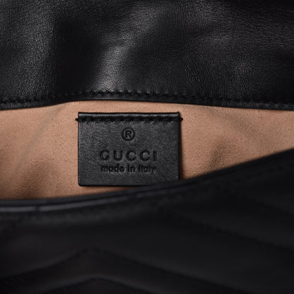Gucci Calfskin Matelasse Super Mini GG Marmont Shoulder Bag Black 6 of 9
