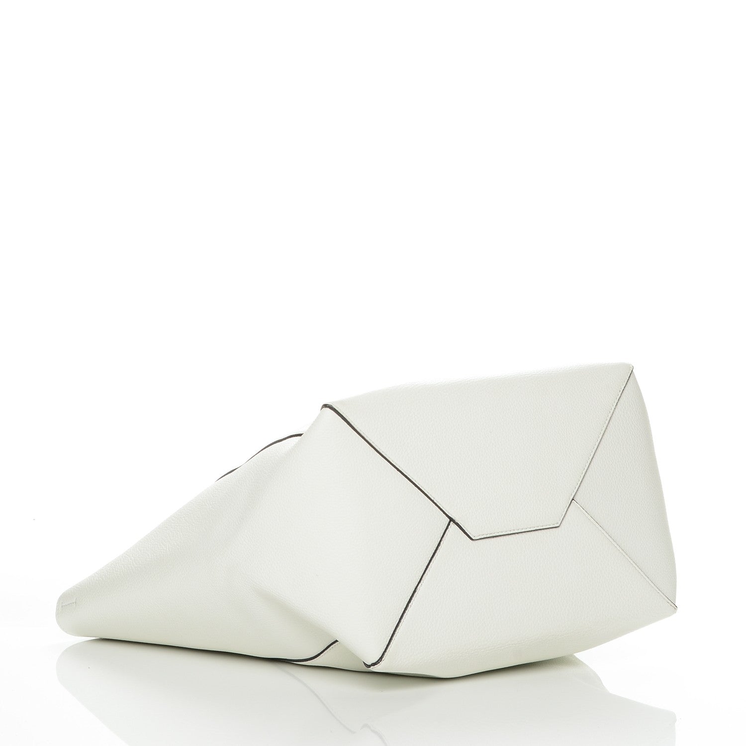 Celine Grained Calfskin Medium Horizontal Cabas Phantom White 4 of 7