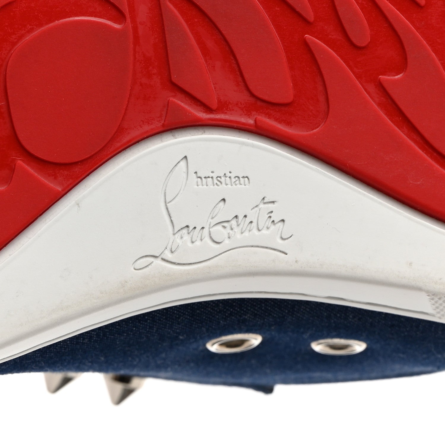 Christian Louboutin Denim Womens Fique A Vontade Sneakers 36.5 Blue 7 of 8