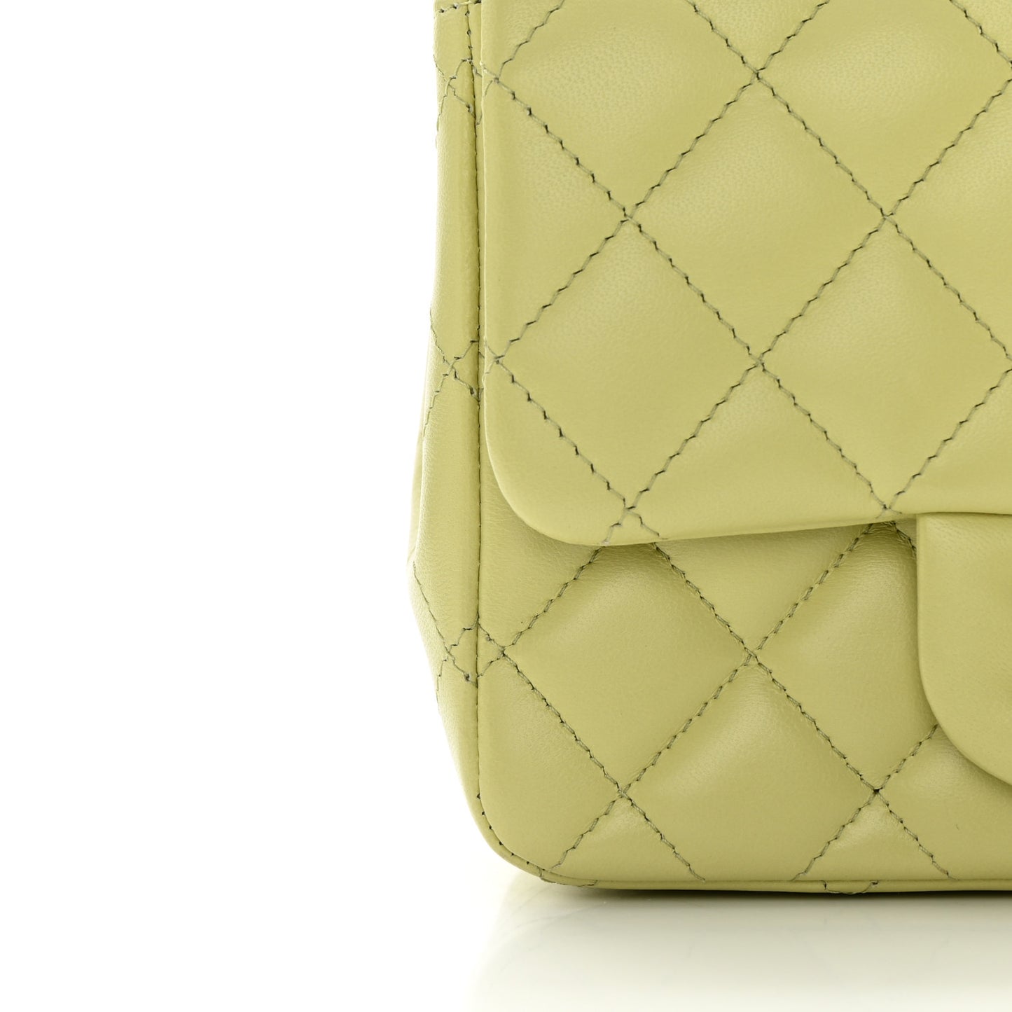 Lambskin Quilted Mini Square Flap Green