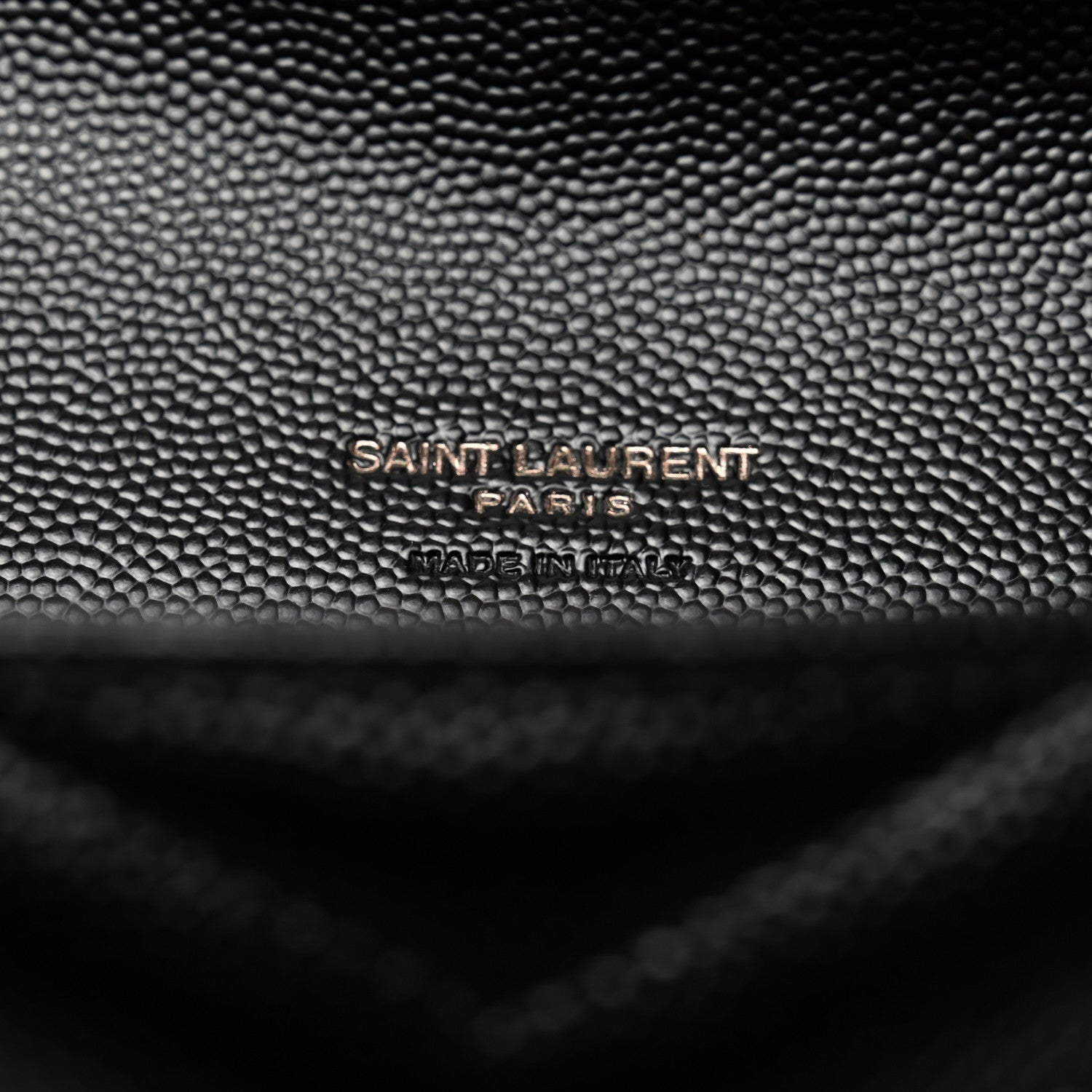 Saint Laurent Grain De Poudre Matelasse Chevron Monogram Envelope Clutch Black 6 of 7