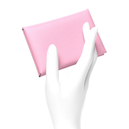 Hermes Epsom Calvi Duo Card Case Mauve Sylvestre 2 of 9
