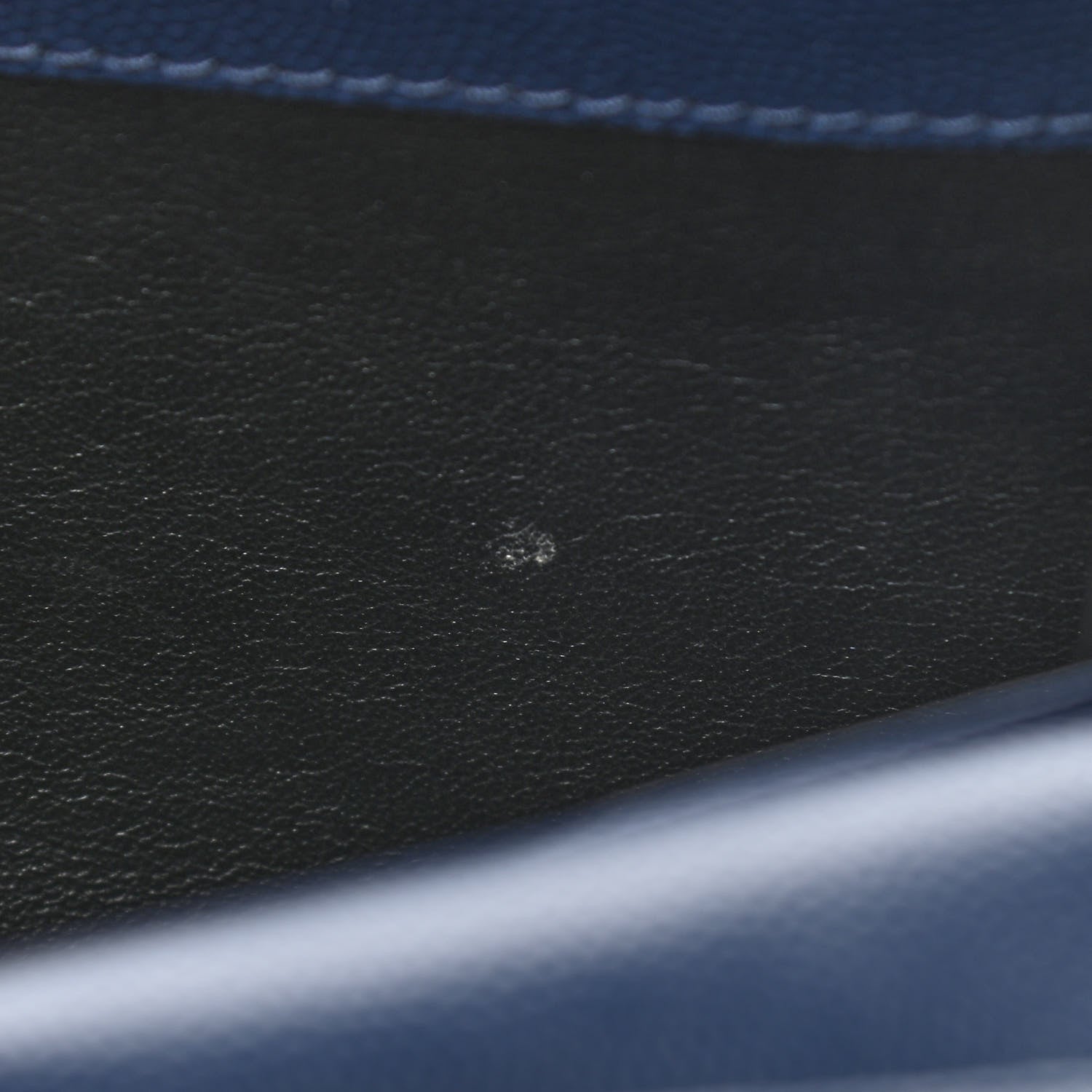 Saint Laurent Grain De Poudre Matelasse Chevron Monogram Chain Wallet Deep Marine 11 of 11