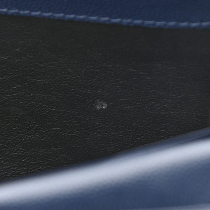 Saint Laurent Grain De Poudre Matelasse Chevron Monogram Chain Wallet Deep Marine 11 of 11