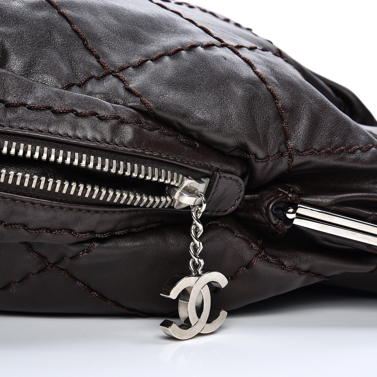 Chanel Calfskin Expandable Stitched Frame Bag Dark Brown 8 of 8