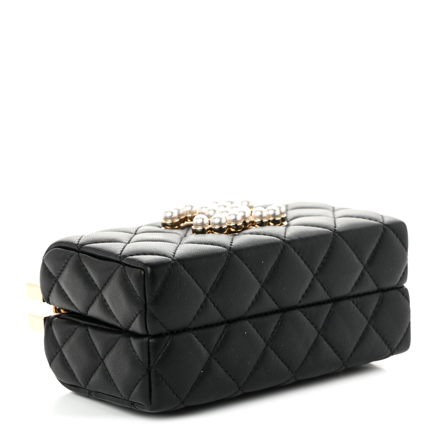 Chanel Lambskin Quilted Pearl CC Vanity Case Black 4 of 10