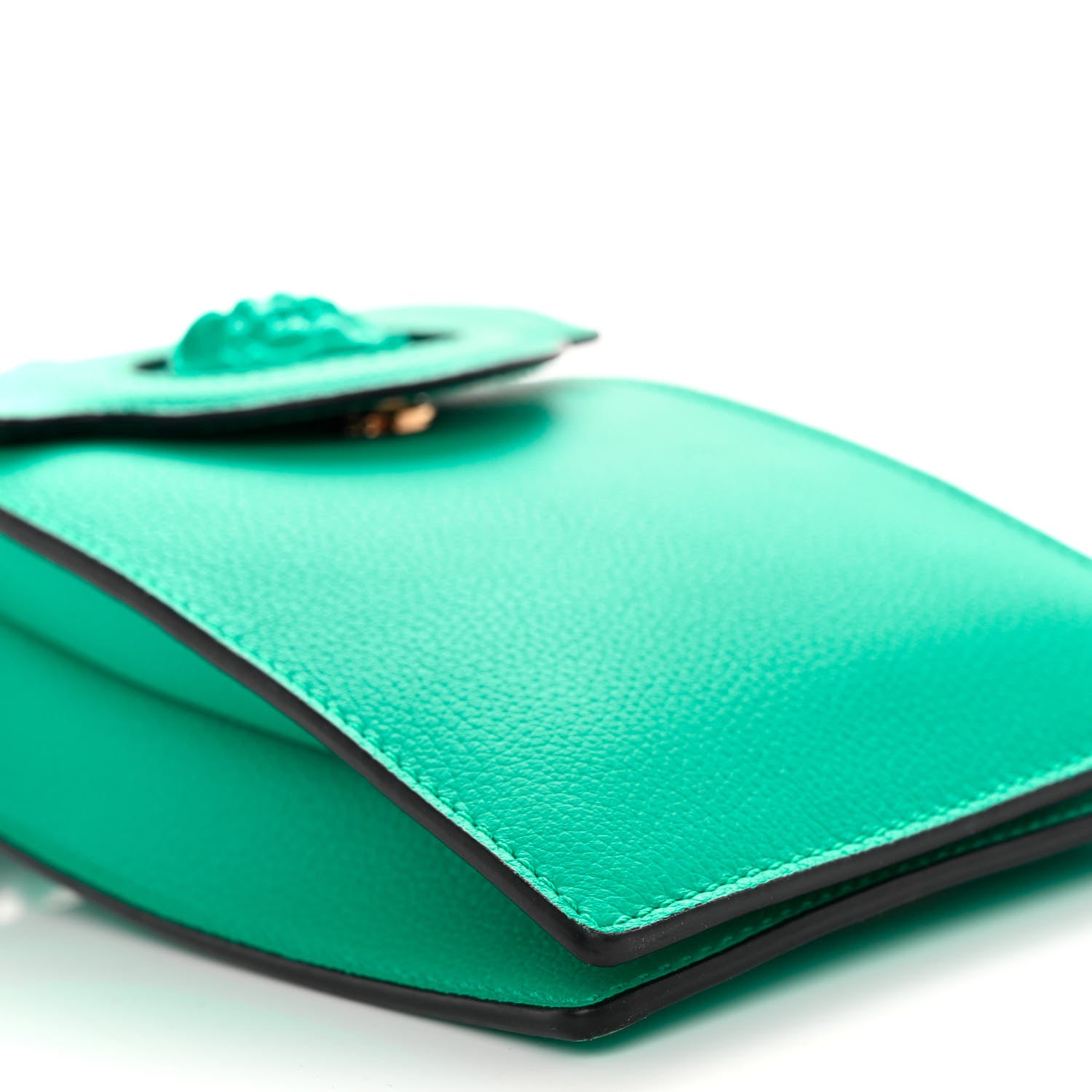 Versace Calfskin La Medusa Chain Crossbody Phone Pouch Turquoise 8 of 9