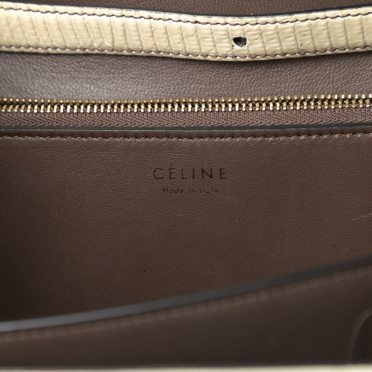 Celine Lizard Medium Classic Box Flap Bag Natural 6 of 12