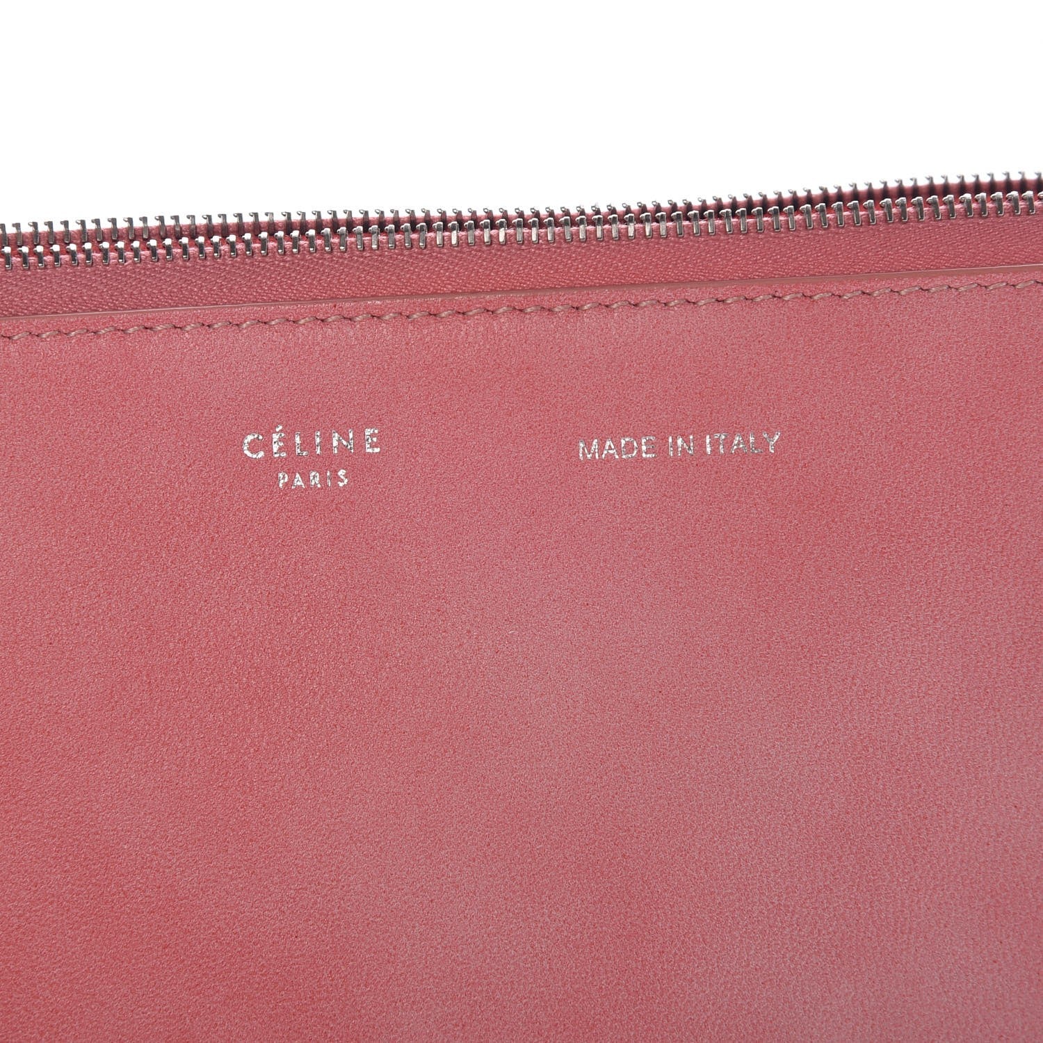 Celine Plastic Bag with Cloudy Lambskin Solo Zip Pouch Clutch Pink 7 of 12