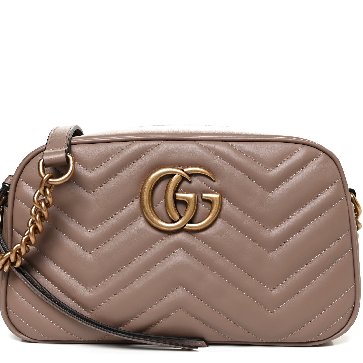 Gucci Calfskin Matelasse Small GG Marmont Chain Shoulder Bag Porcelain Rose 9 of 11