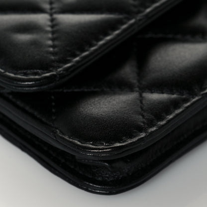 Chanel Calfskin Quilted Maxi Pearls Clutch With Chain Black 10 of 14