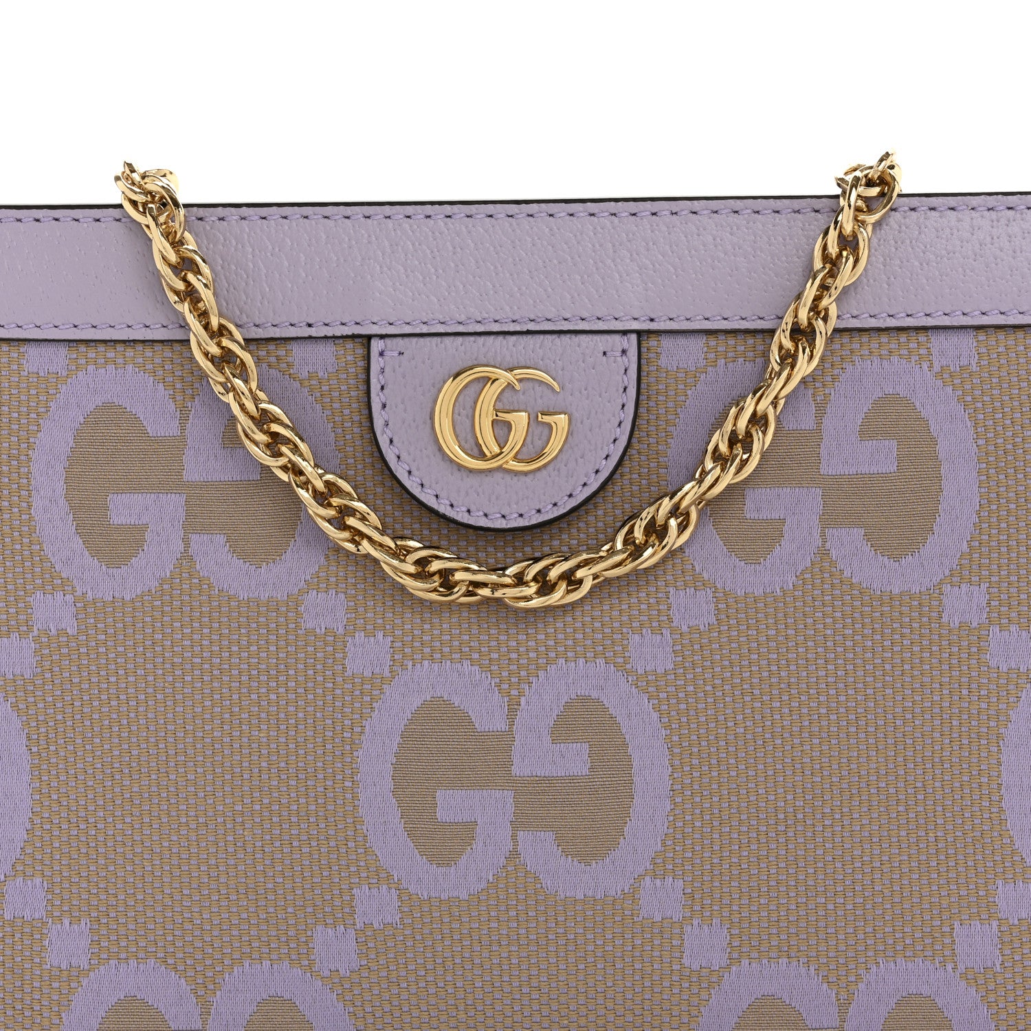 Gucci Monogram Jumbo GG Textured Dollar Calfskin Small Ophidia Chain Shoulder Bag Beige Lapis 8 of 11