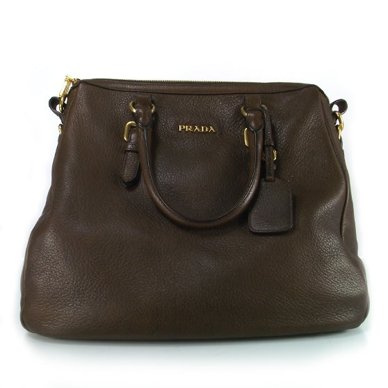 Prada Vitello Daino Tote Brown 1 of 9